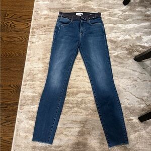 Frame denim Women's Blue Skinny Jeans with light black denim waistband